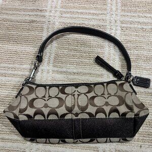 Like New Coach Brown Signature Mini Shoulder Bag / Demi Hobo